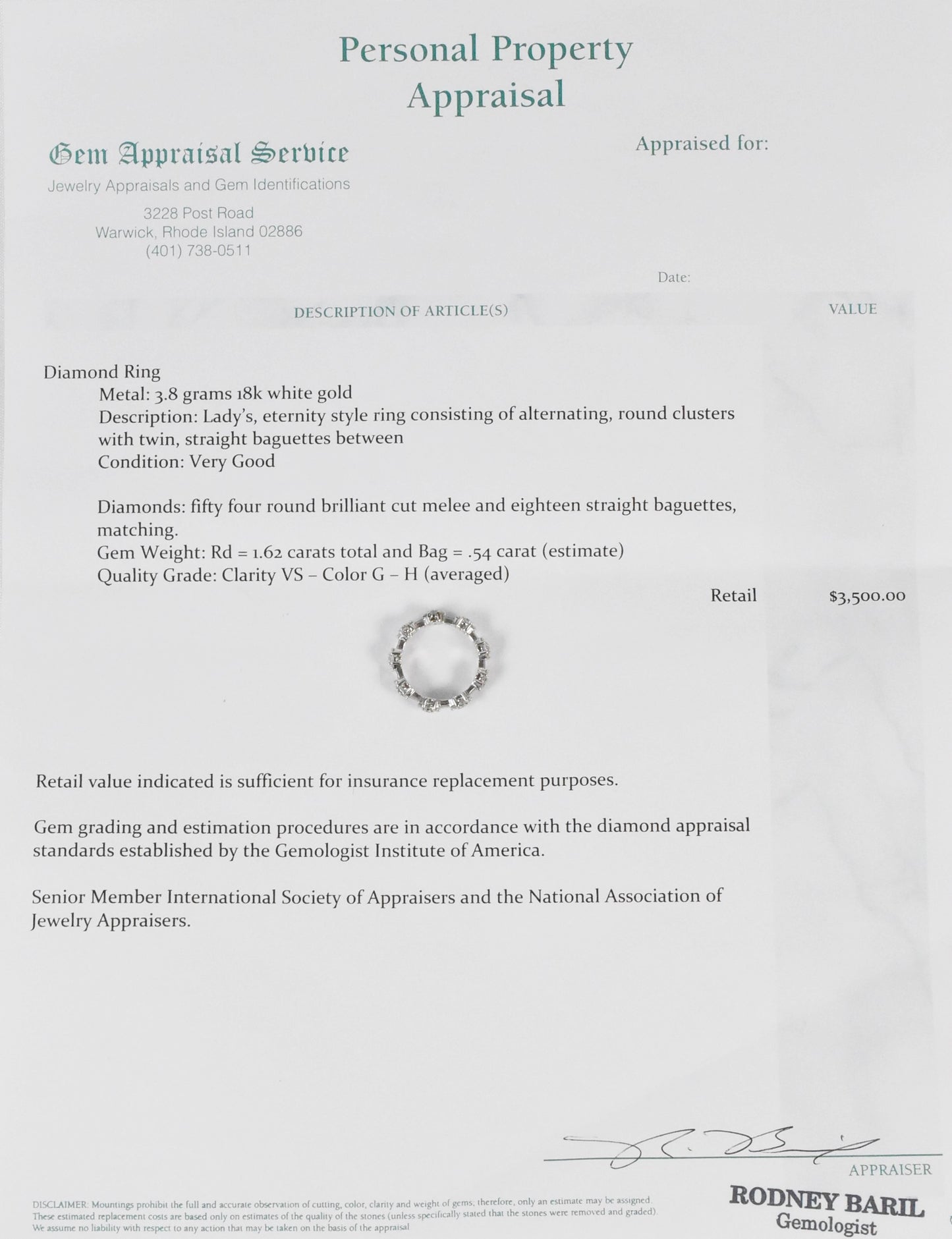 18k White Gold 2.16cttw Diamond Eternity Ring, Size 7 - 4.3g