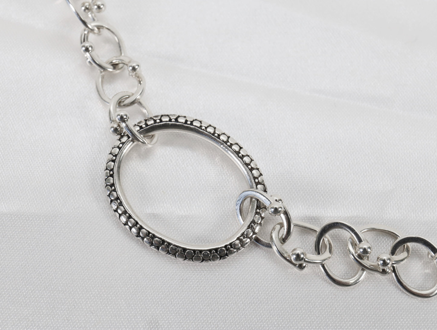 Vintage Michael Dawkins Sterling Silver Toggle Necklace, 24.5 inches - 76.7g