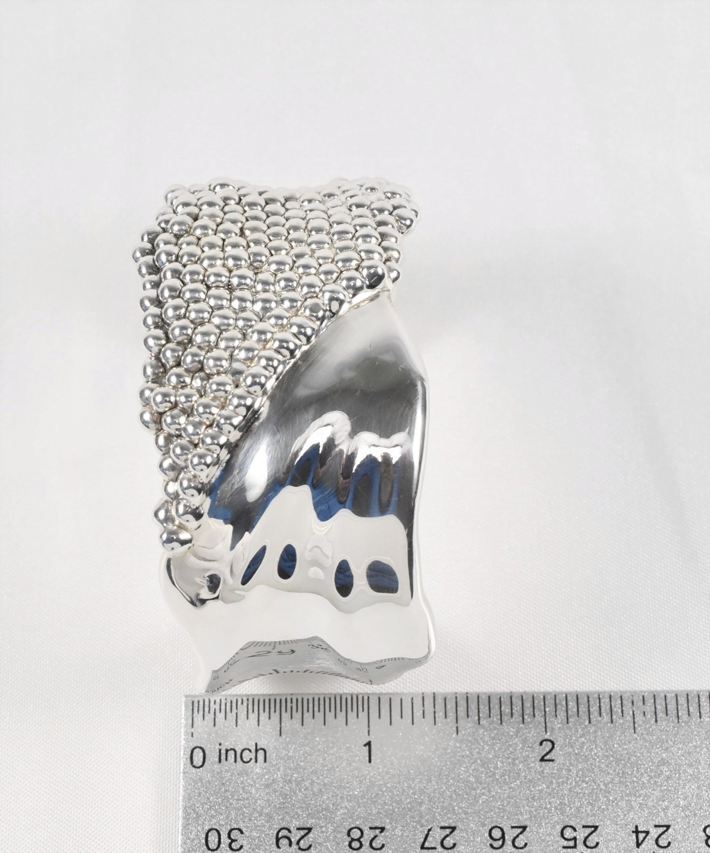 Sterling Silver Wide Cuff Bracelet, 7 inches - 50.4g