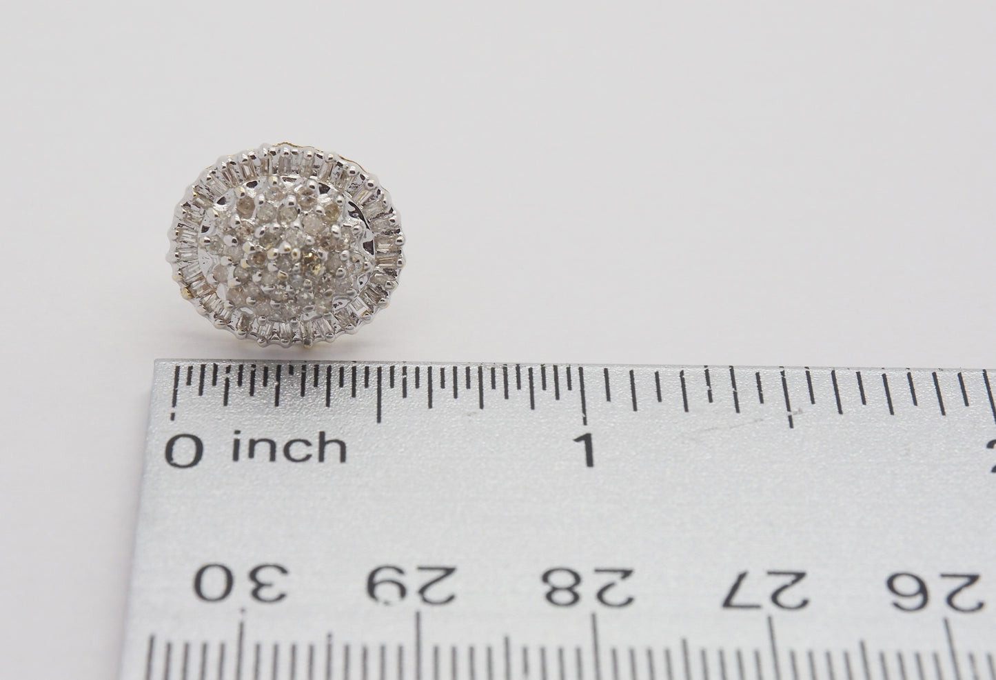 10k White & Yellow Gold Diamond Stud Earrings - 4.2g