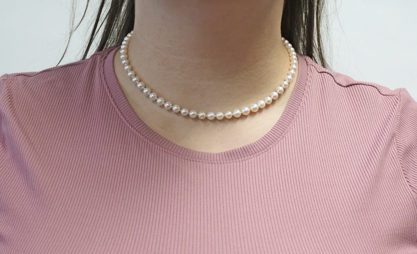 14k Yellow Gold Classic Pearl Strand Necklace, 17 inches - 20.5g
