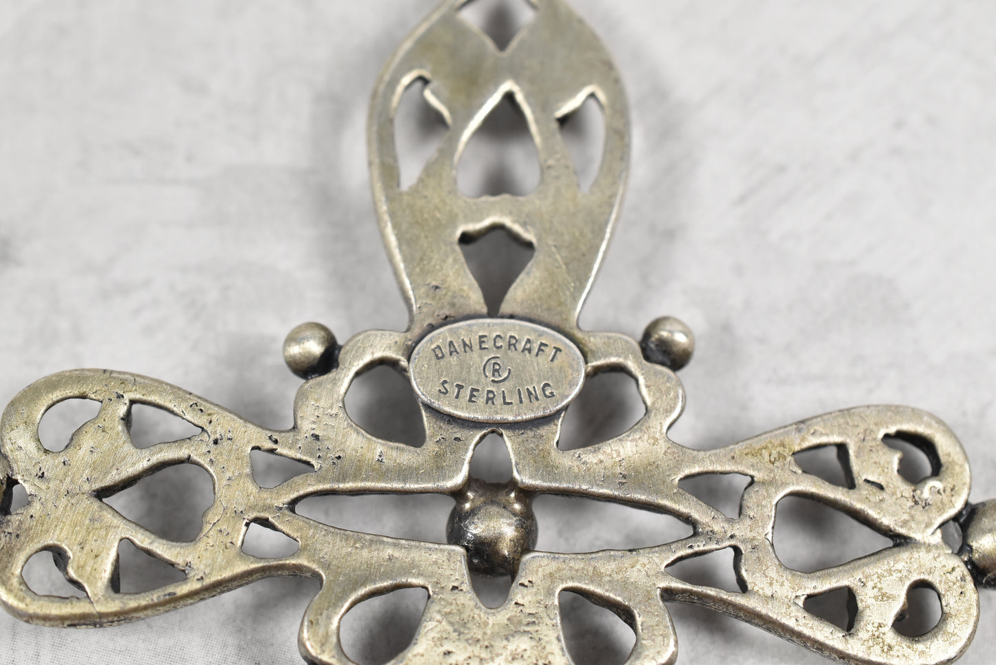 Vintage Danecraft Sterling Silver Large Cross Pendant, 16.5g