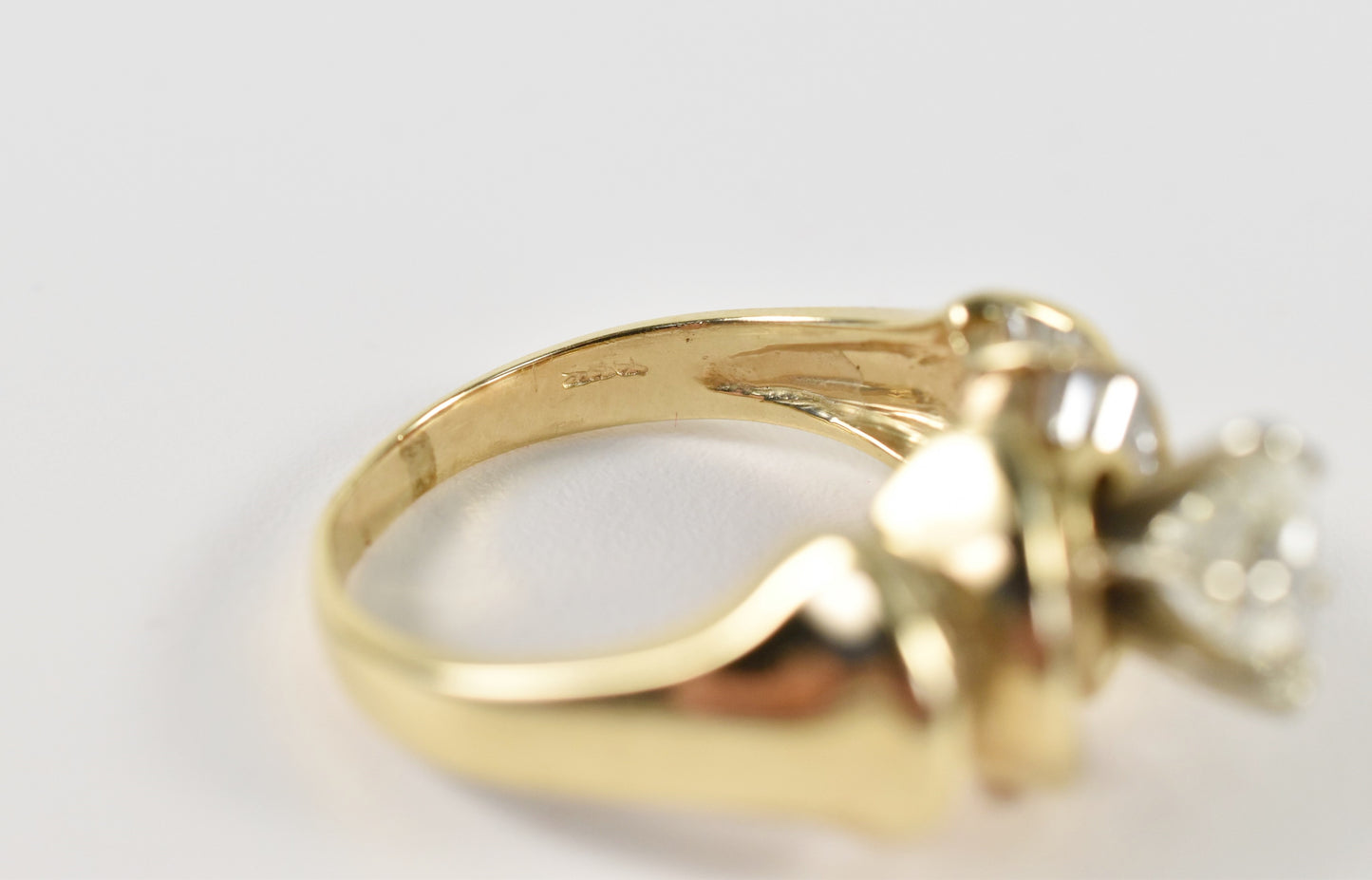 14k Yellow Gold Pear Shaped Diamond Engagement Ring w/ Baguettes 1.69TCW, Size 7.5 - 7.0g