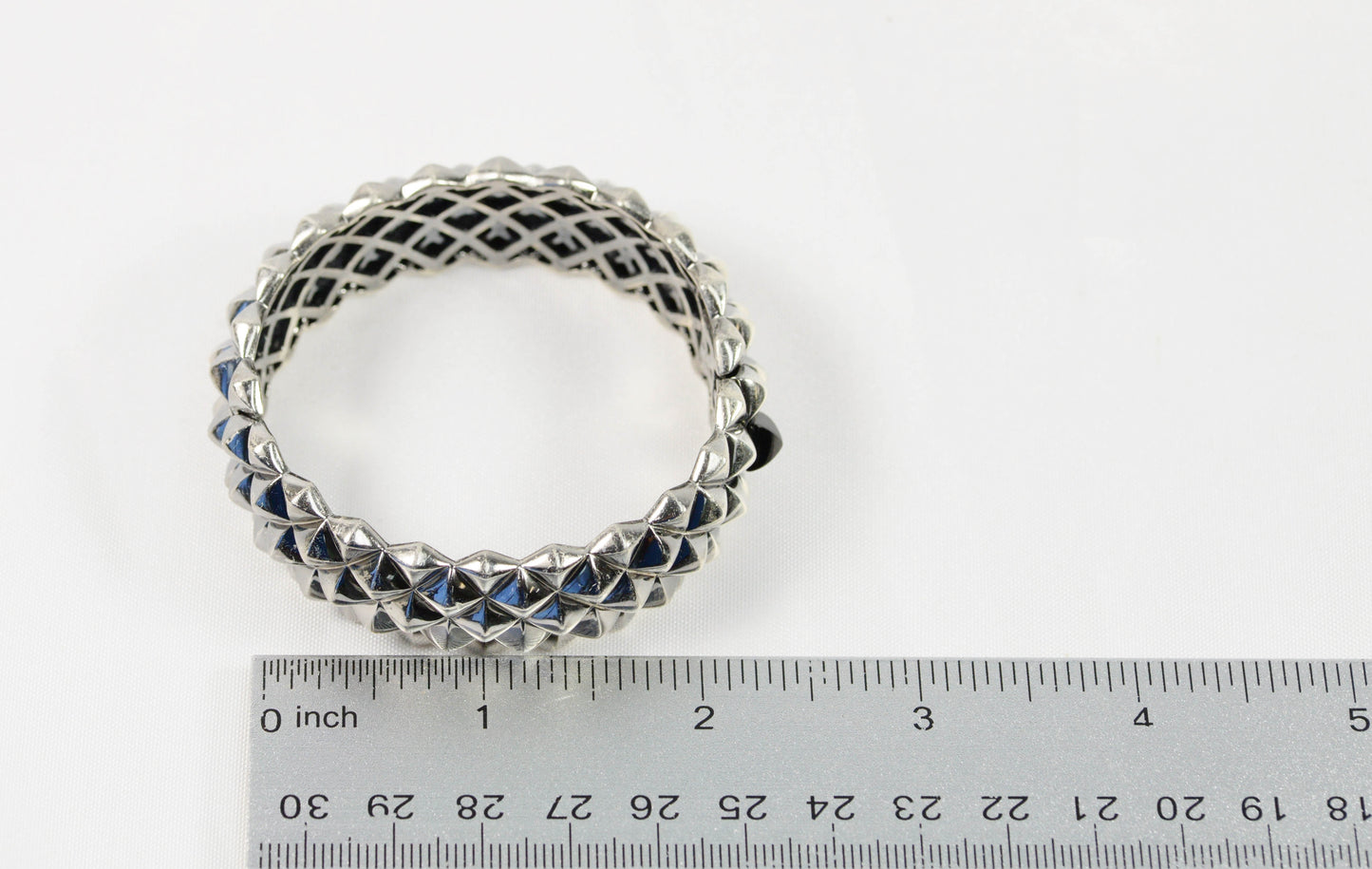 Stephen Webster Sterling Silver & Black Onyx Stud Hinged Bracelet, 6.5 inches - 70.4g