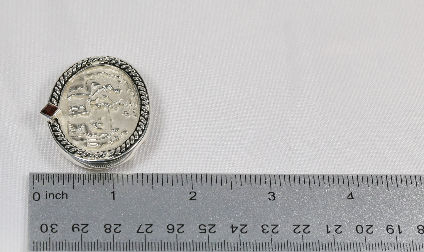 Seidengang Sterling Silver & Garnet Pendant/Pin, 29.3g