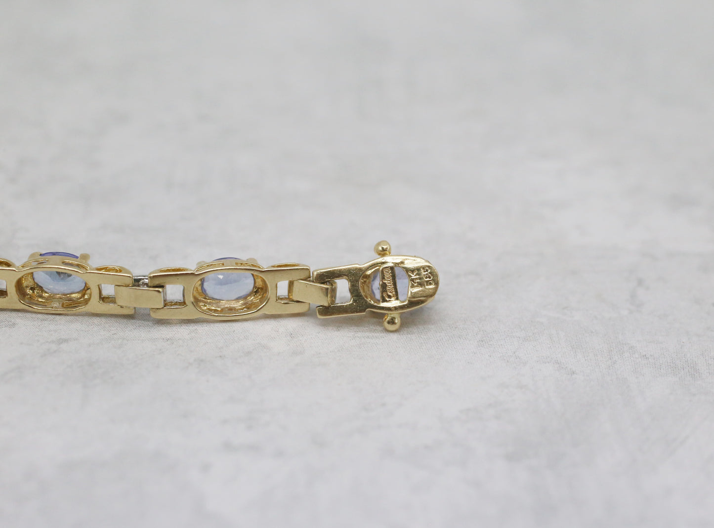 Vintage 14k Yellow & White Gold Tanzanite & Diamond Bracelet, 7 inches - 8.8g