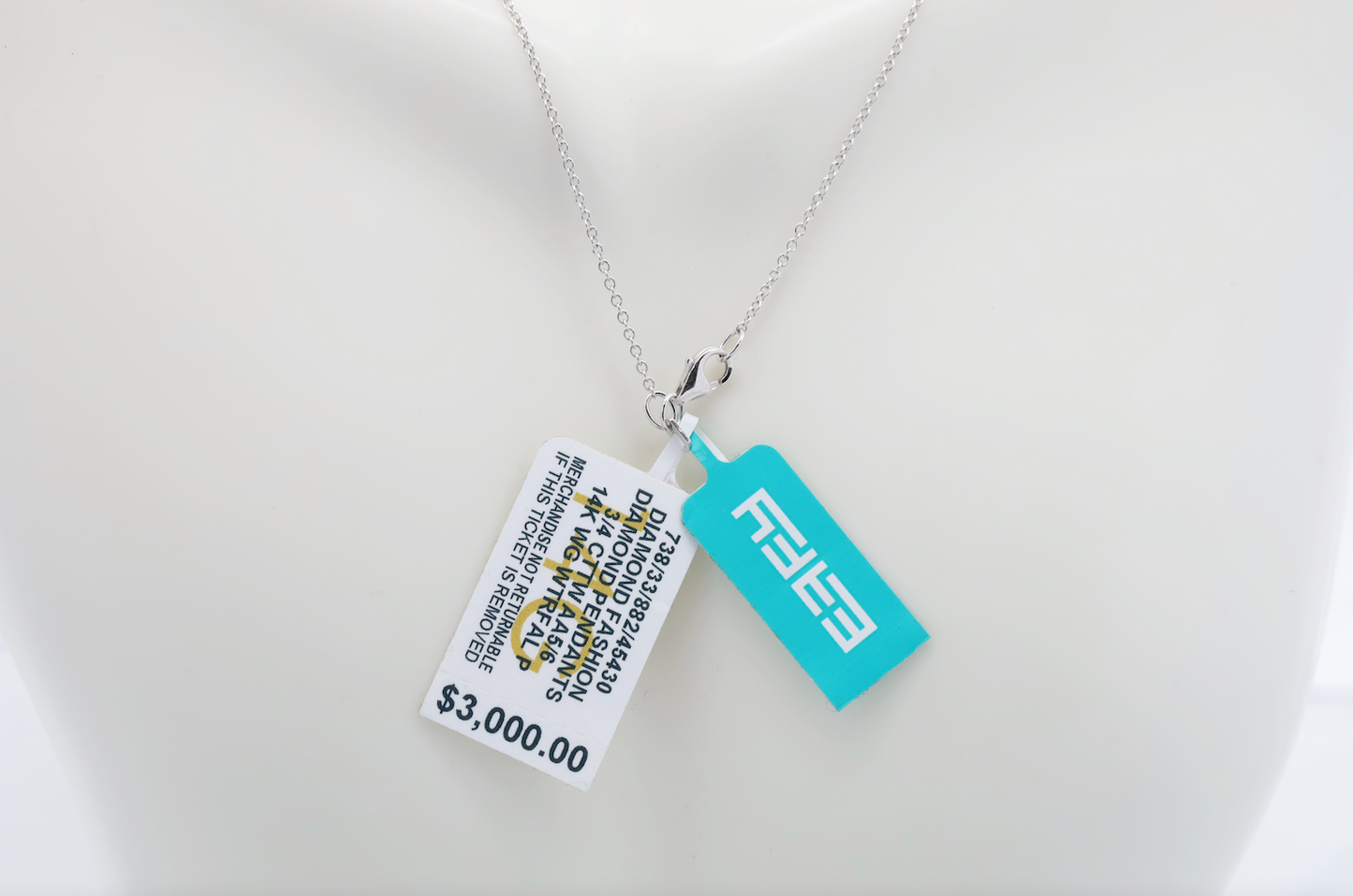 14k White Gold Pave Classica Effy Waterfall Diamond Necklace, 16-18 inches - 4.0g