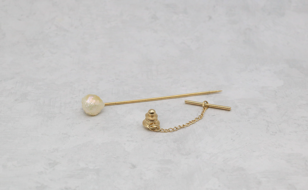 Vintage Tiffany & Co. 14k Yellow Gold Freshwater Pearl Stick Pin, 2.1g