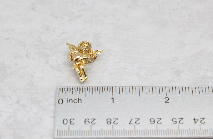 14k Yellow & Rose Gold Cupid Pendant/Brooch - 4.1g