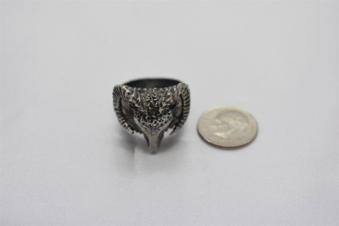 Sterling Silver Goat Ring, Size 7.5 - 11.8g