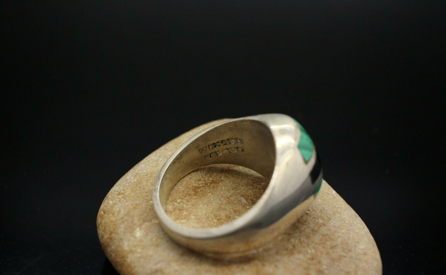 Sterling Silver Multicolor Oval Shape Ring, Size 9.75 - 17.8g
