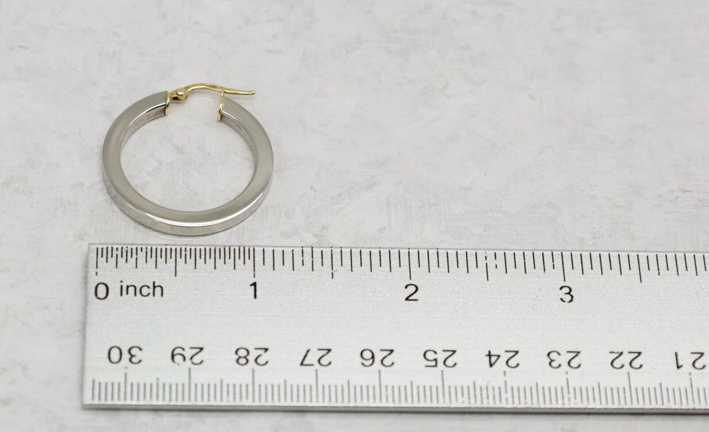 Milor 14k White Gold Ladies 25mm Hoop Earrings - 4.6g