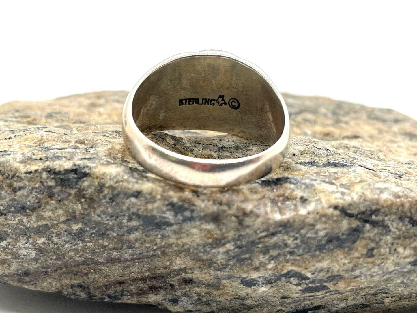 Native American Sterling Silver Indian Chief Ring, Size 8.75 - 6.4g
