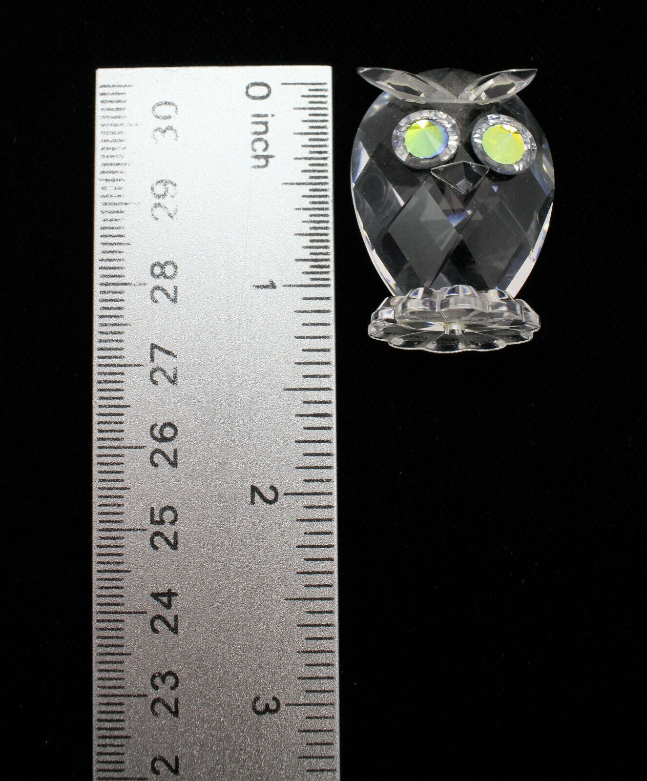 Swarovski Crystal Figurine Miniature Owl 010014 Block Logo