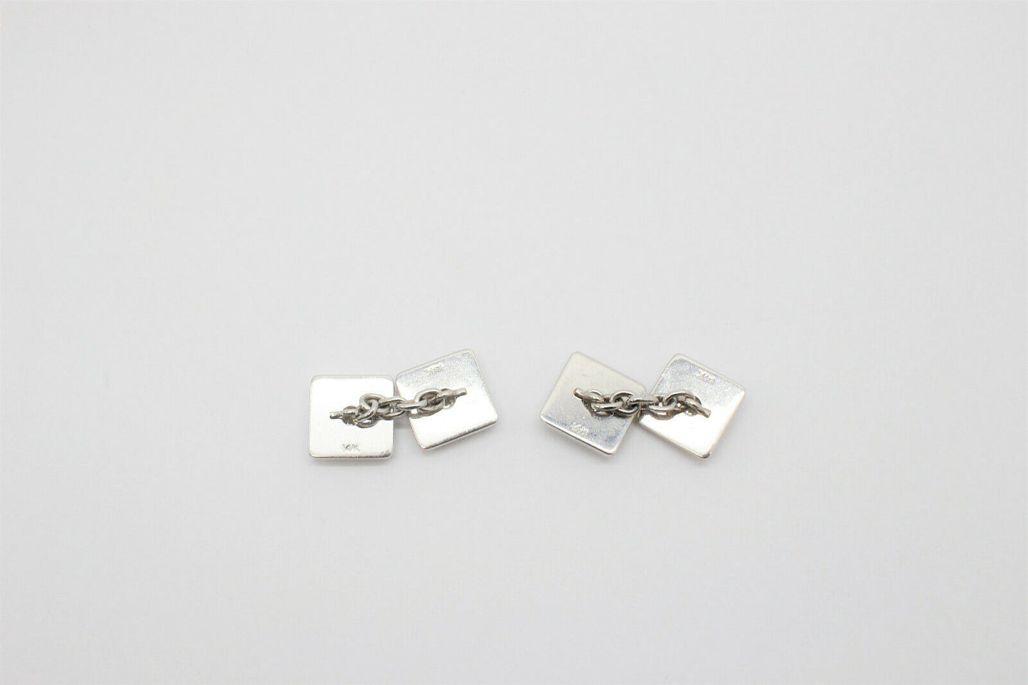 14k White Gold & Diamond Chain Style Cufflinks - 13.4g