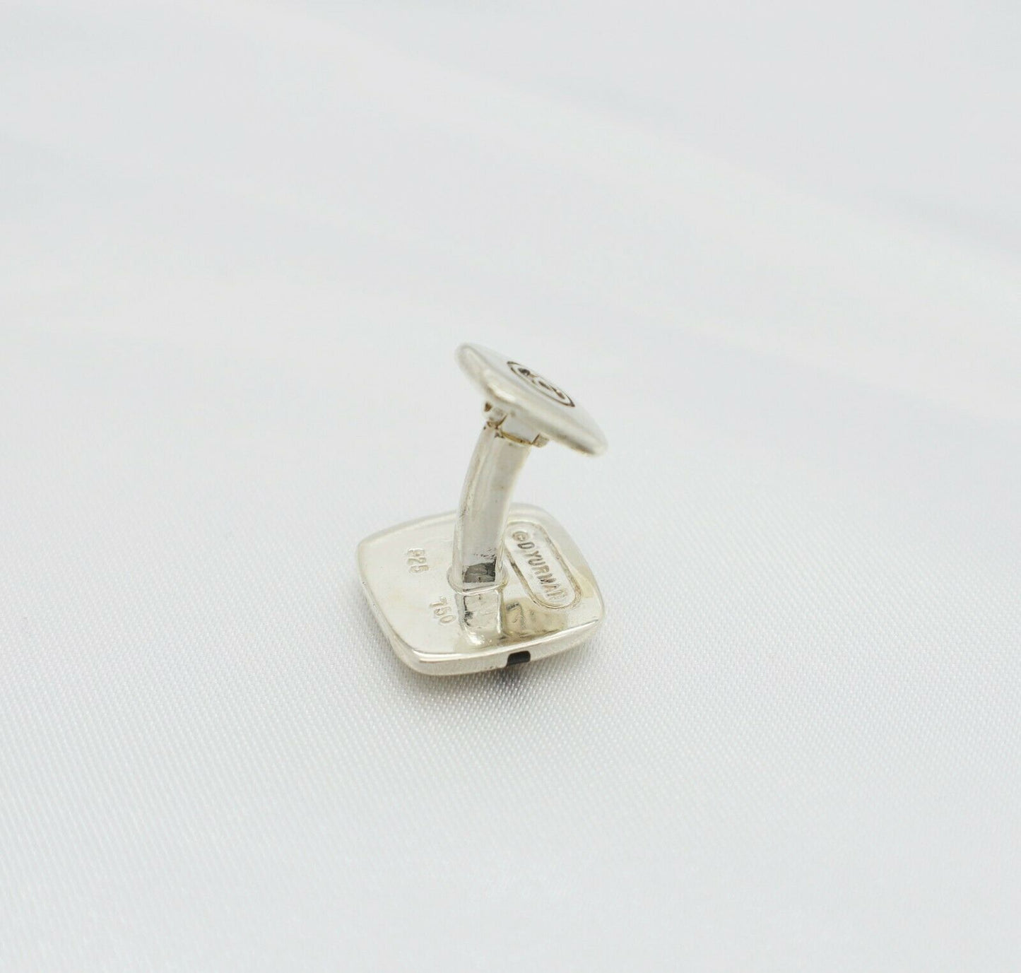 David Yurman Sterling Silver 18k Yellow Gold Logo Cufflinks - 19.8g