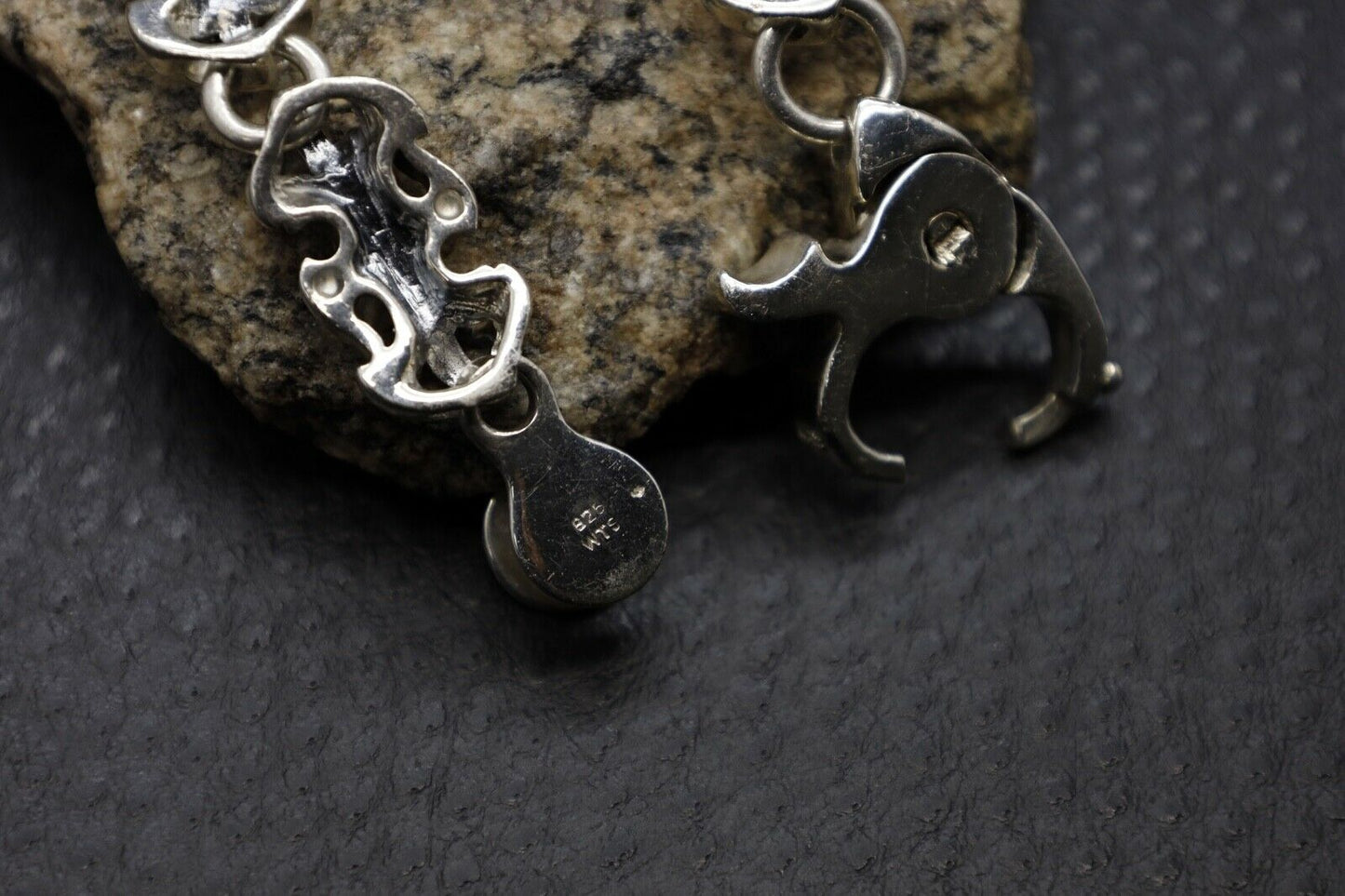 Vintage WTS Sterling Silver Unisex Bracelet, 8.5 inches - 67.3g