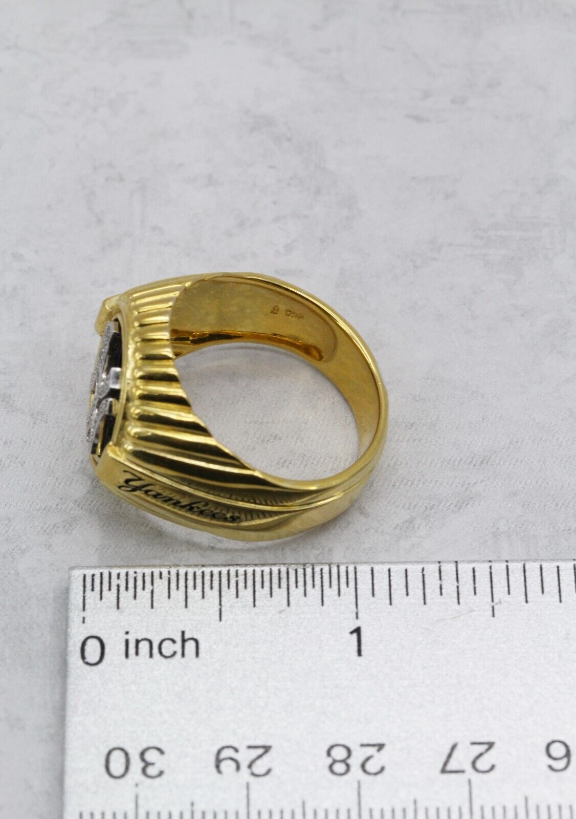 New York Yankees Sterling Silver Men's Ring, Size 13 - 13.2g