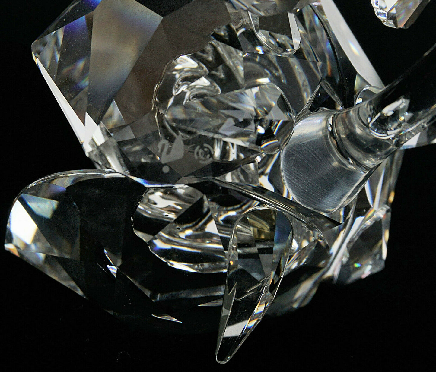 Swarvoski Crystal Rose Figurine Swan Logo 7478 - Retired