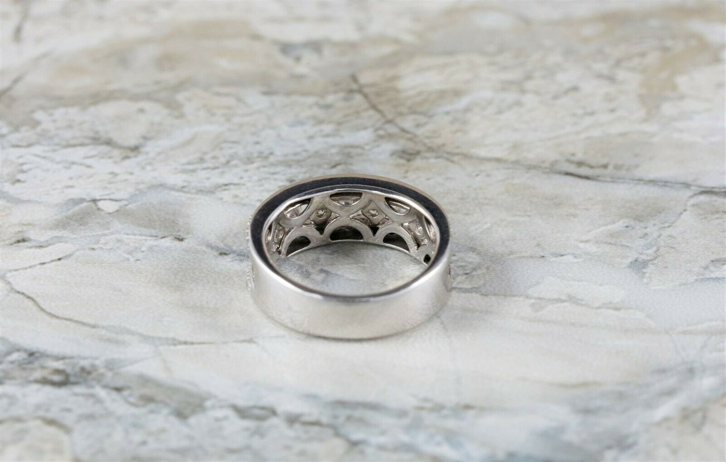 14k White Gold & Diamond Anniversary Band, Size 6.75 - 6.2g