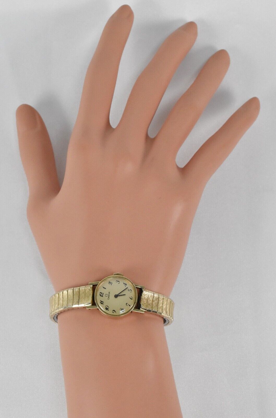 Vintage Omega 10k Yellow Gold Filled Ladies 18mm Swiss Wristwatch
