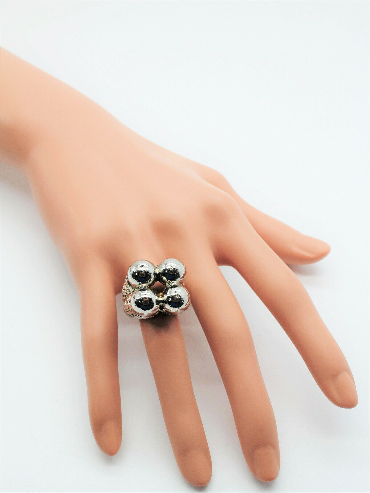 Vintage Sterling Silver Multi Ball Ring, Size 7 - 17.7 g