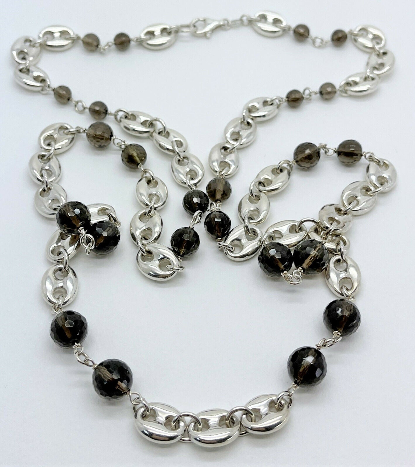 Milor Beaded Sterling Silver Necklace, 36 inches - 54.2g