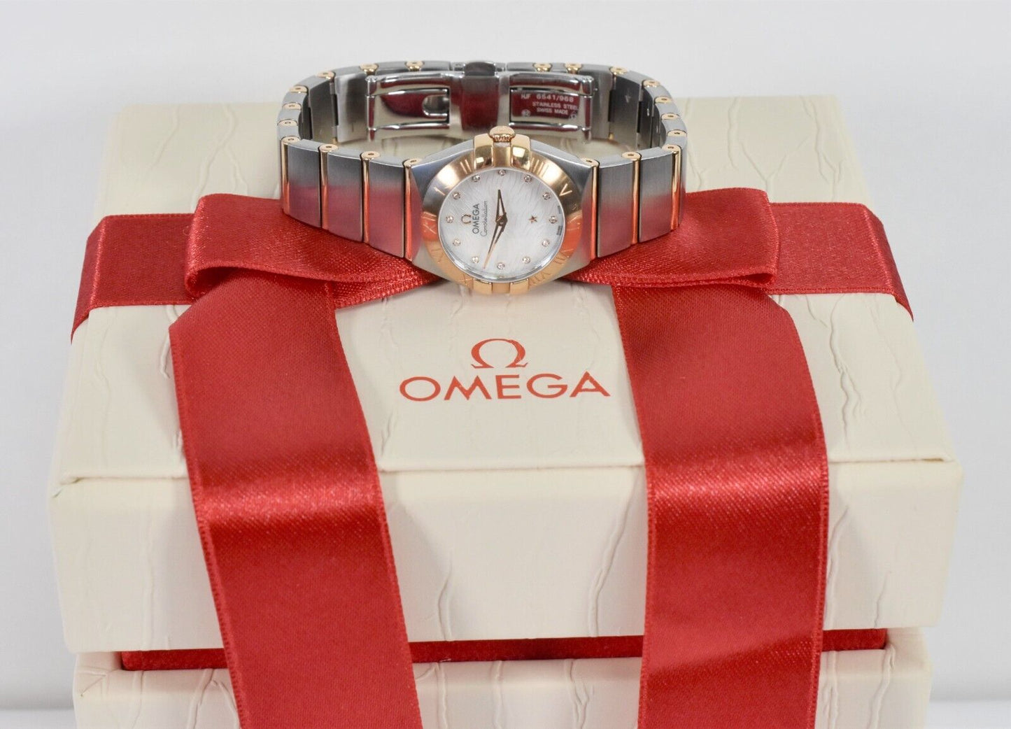 Omega 18k Gold/Stainless Steel Ladies Constellation Diamond Quartz 24mm Watch