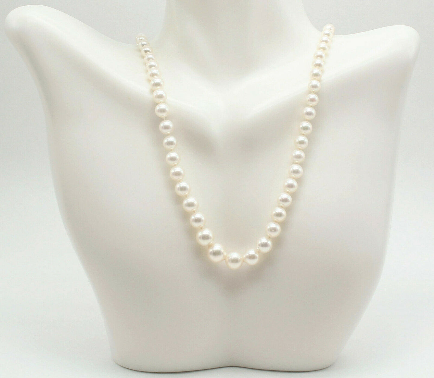 Vintage Graduated Takashima Sterling Silver Pearl Necklace, 18 inches