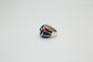 Sterling Silver Dome Multi-Color Inlaid Ring, Size 7 - 7.0g