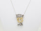 18k White & Yellow Gold Diamond "BITE ME" Pendant Necklace, 16 inches - 13.6g