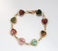 14k Yellow Gold Heart Scarab Bracelet, 8 inches - 13.4g