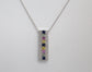 14k White Gold Diamond & Gemstone Pendant Necklace, 18 inches - 5.7g