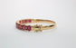 18k Yellow Gold Ruby Bangle, 6.75 inches - 22.0g