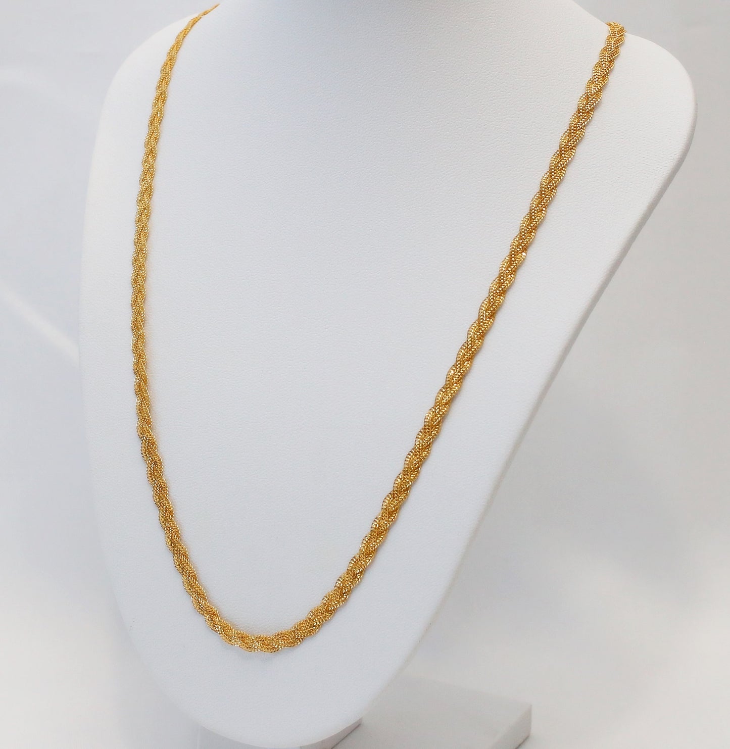 21k Yellow Gold Braided Necklace, 20 inches - 10.4g