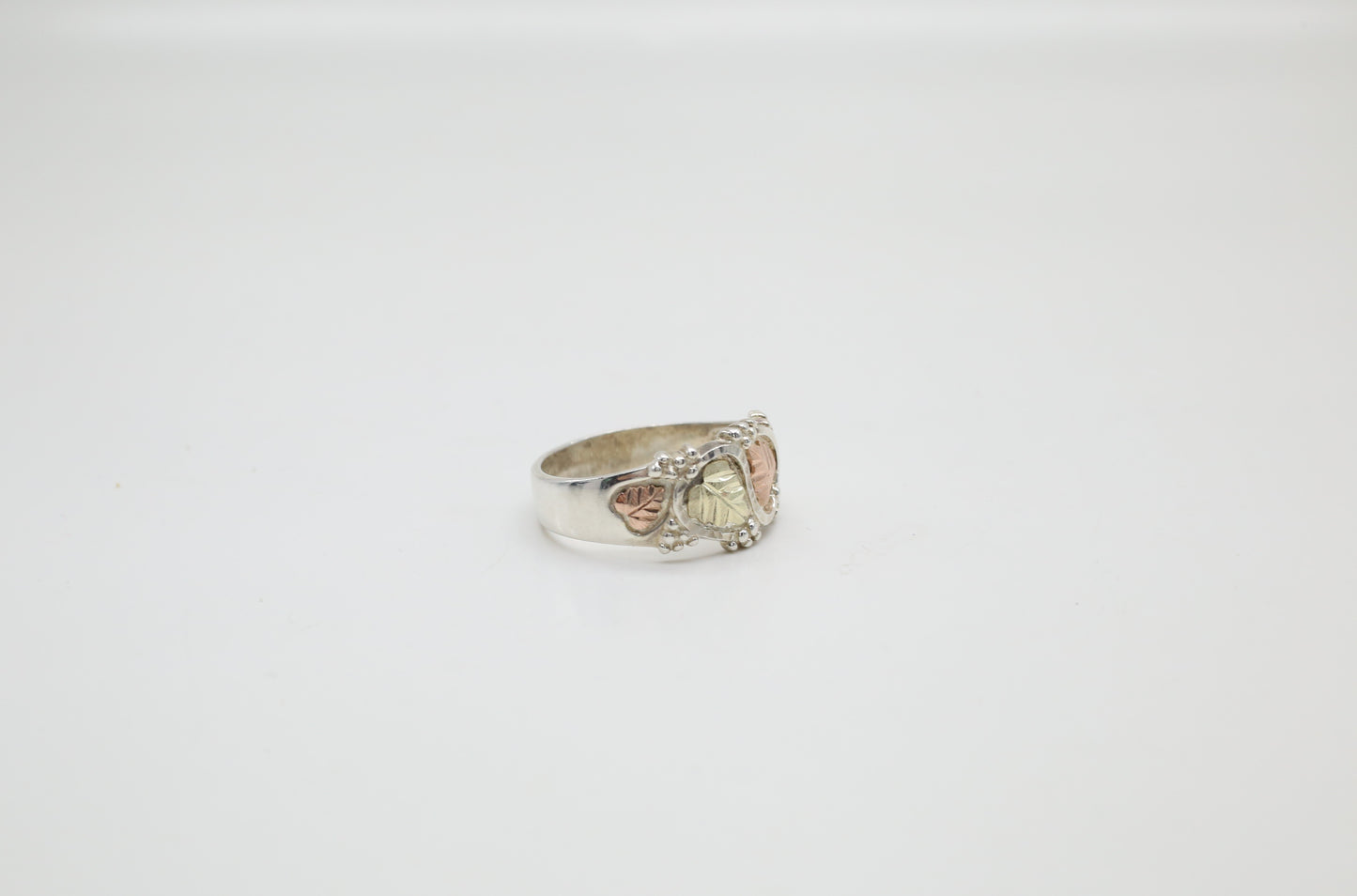 Sterling Silver & 12k Gold Leaf Ring, Size 12 - 6.1g