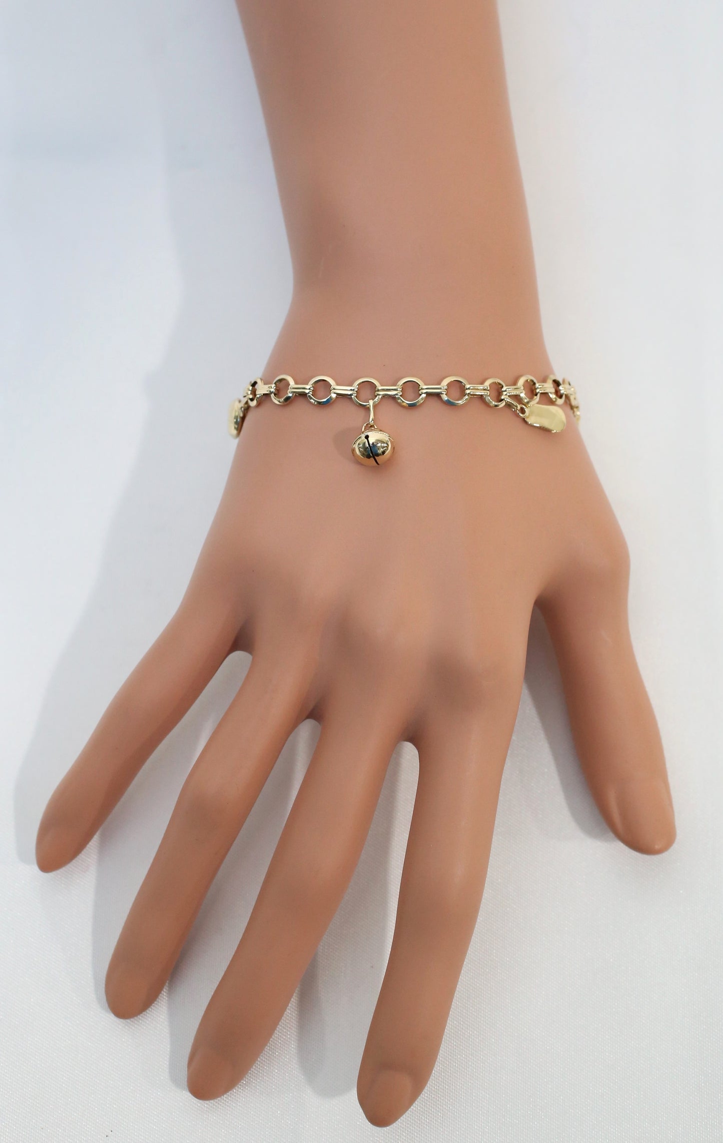 14k Yellow Gold Charm Bracelet, 7.5 inches - 6.2g