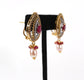 22k Yellow Gold Ruby & Cubic Zirconia Earrings & Pendant Set, 17.6g