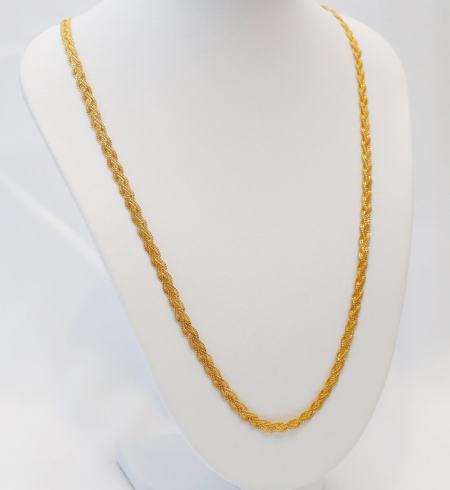 21k Yellow Gold Braided Necklace, 20 inches - 10.4g