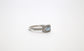 14k White Gold Aquamarine & Diamond Ring, Size 6.75 - 2.7g