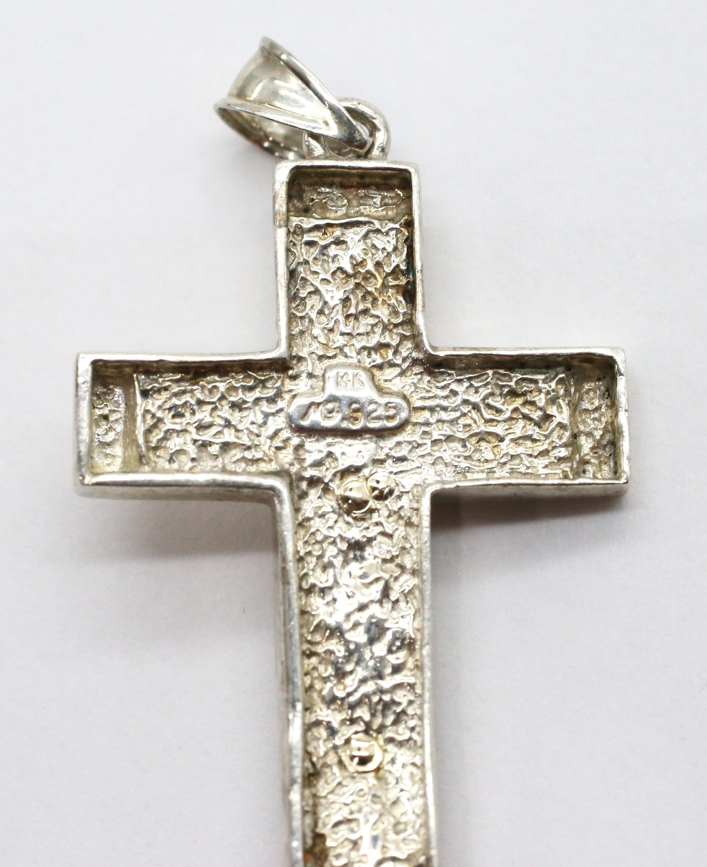 Sterling Silver & 14k Yellow Gold Crucifix Pendant, 7.1g