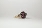 Vintage 9k Yellow & White Gold Sapphire & Ruby Cocktail Ring, Size 8.25 - 5.7g