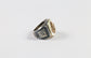 Sterling Silver & 10k Mother of Pearl US Navy Ring, Size 9 - 14.1g