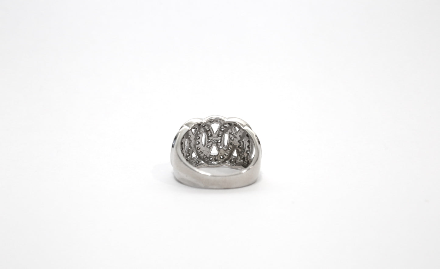 14k White Gold Multi-Diamond Ring, Size 5.5 - 5.0g