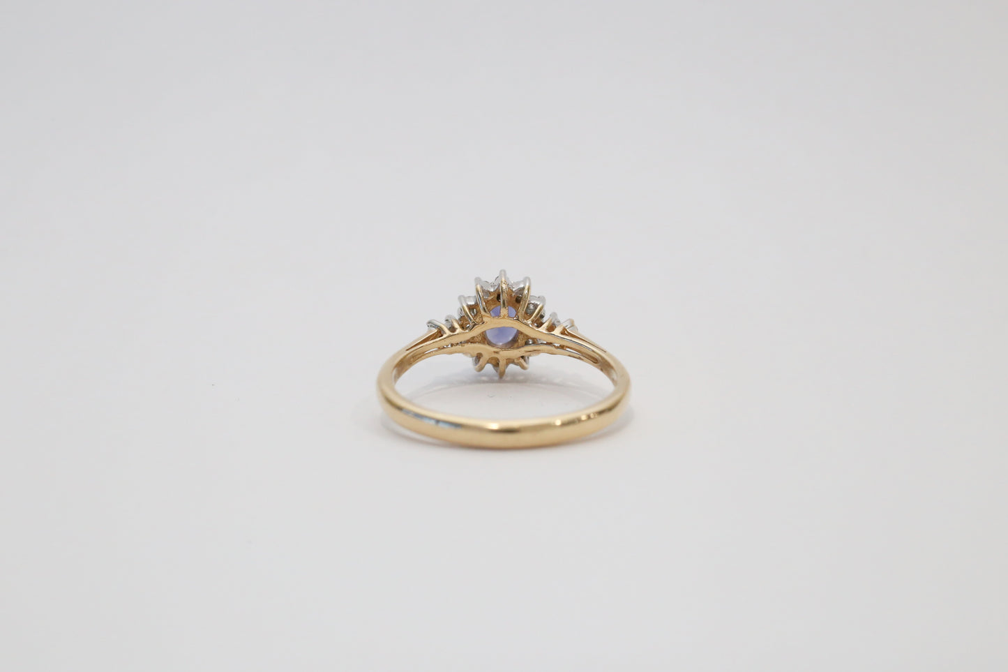 14k Yellow Gold Diamond & Tanzanite Ring, Size 7.5 - 2.7g