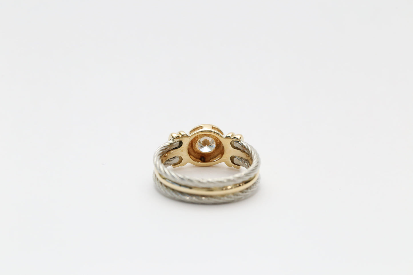 14k Yellow & White Gold Solitaire Diamond Ring, Size 6.5 - 5.2g