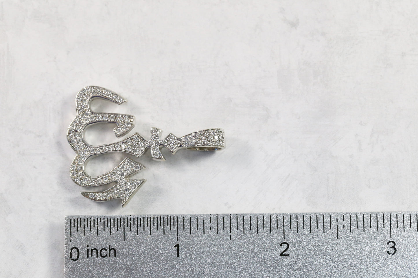 14k White Gold Allah Diamond Pendant, 11.5g