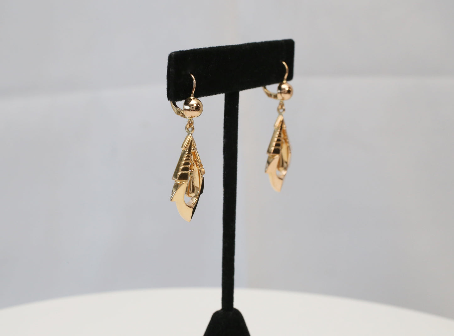 18k Yellow Gold Dangle Earrings, 5.9g