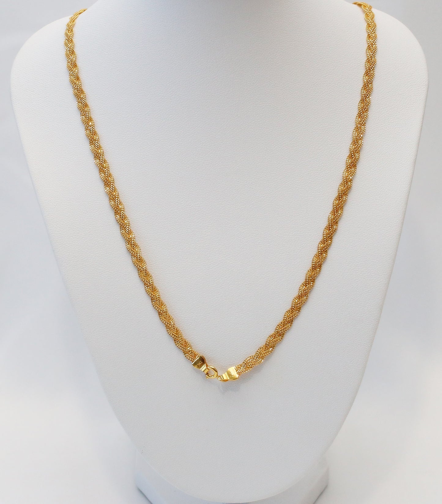 21k Yellow Gold Braided Necklace, 20 inches - 10.4g