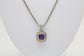 David Yurman Sterling Silver Amethyst Diamond Pendant Necklace, 17 inches - 9.7g